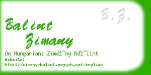 balint zimany business card